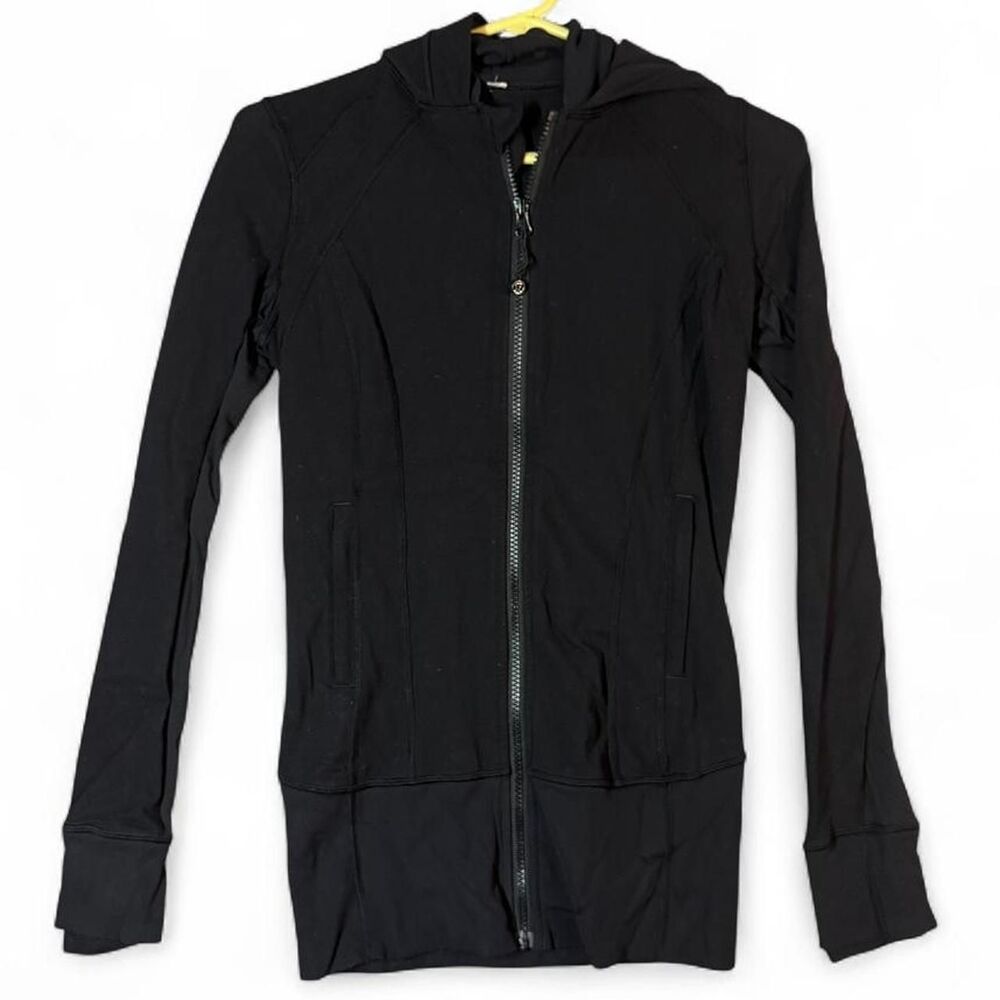Lululemon Women's Daily Practice Jacket Hooded Black Luon Size 4